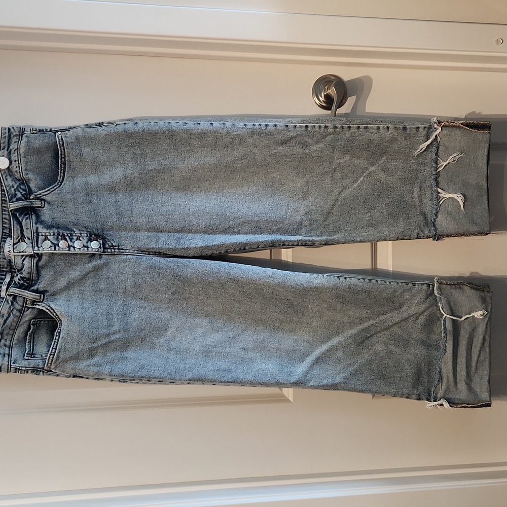 Women's High-Rise Cuffed Straight Jeans - Ava & Viv